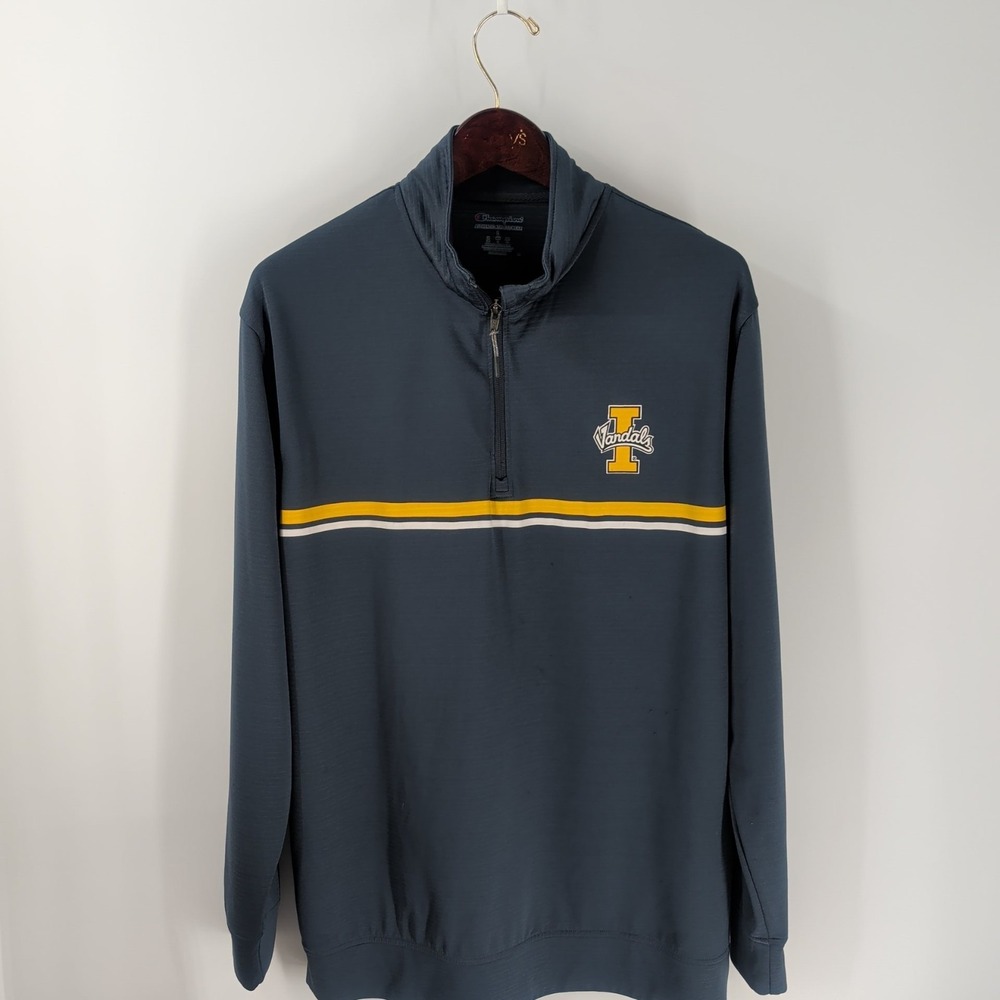 Idaho Vandals Champion Mens Navy Authentic 1/4-Zip Pullover Sweatshirt Size L